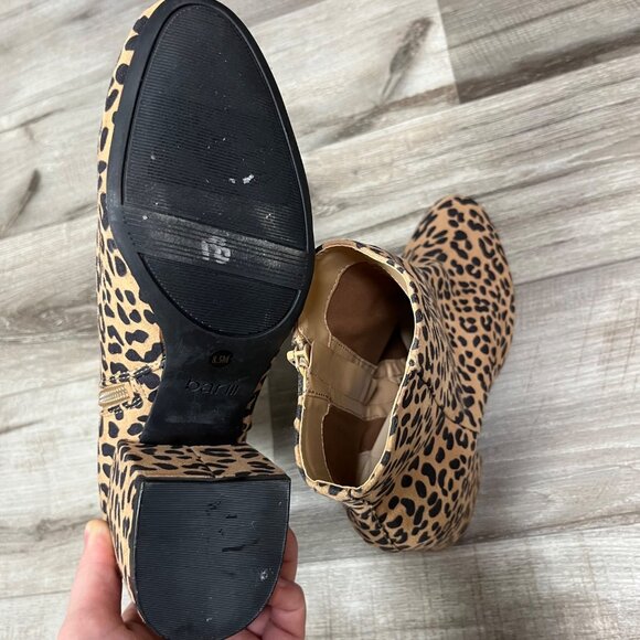 BAR III Gatlin Closed Toe Block Heel Leopard Ankle Boots Brown Women’s Size 8.5 - Picture 9 of 11